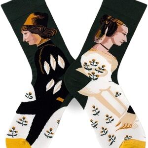 12 Pairs Of Unisex Innovative Design Pattern Crew Socks